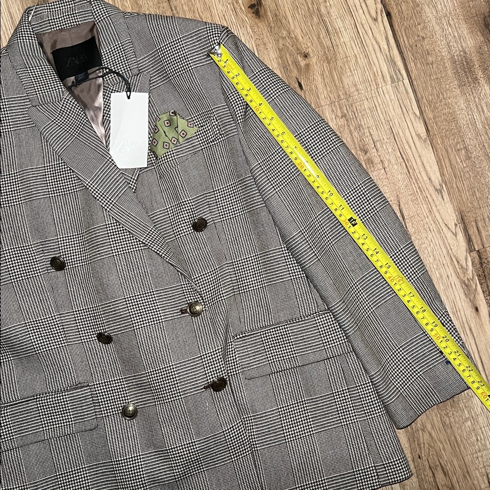 NEW! Zara Plaid Wool Oversized Blazer - Picture 9 of 12